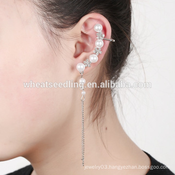 popular style custom beaded pendant dangle crystal pearl drop earrings
